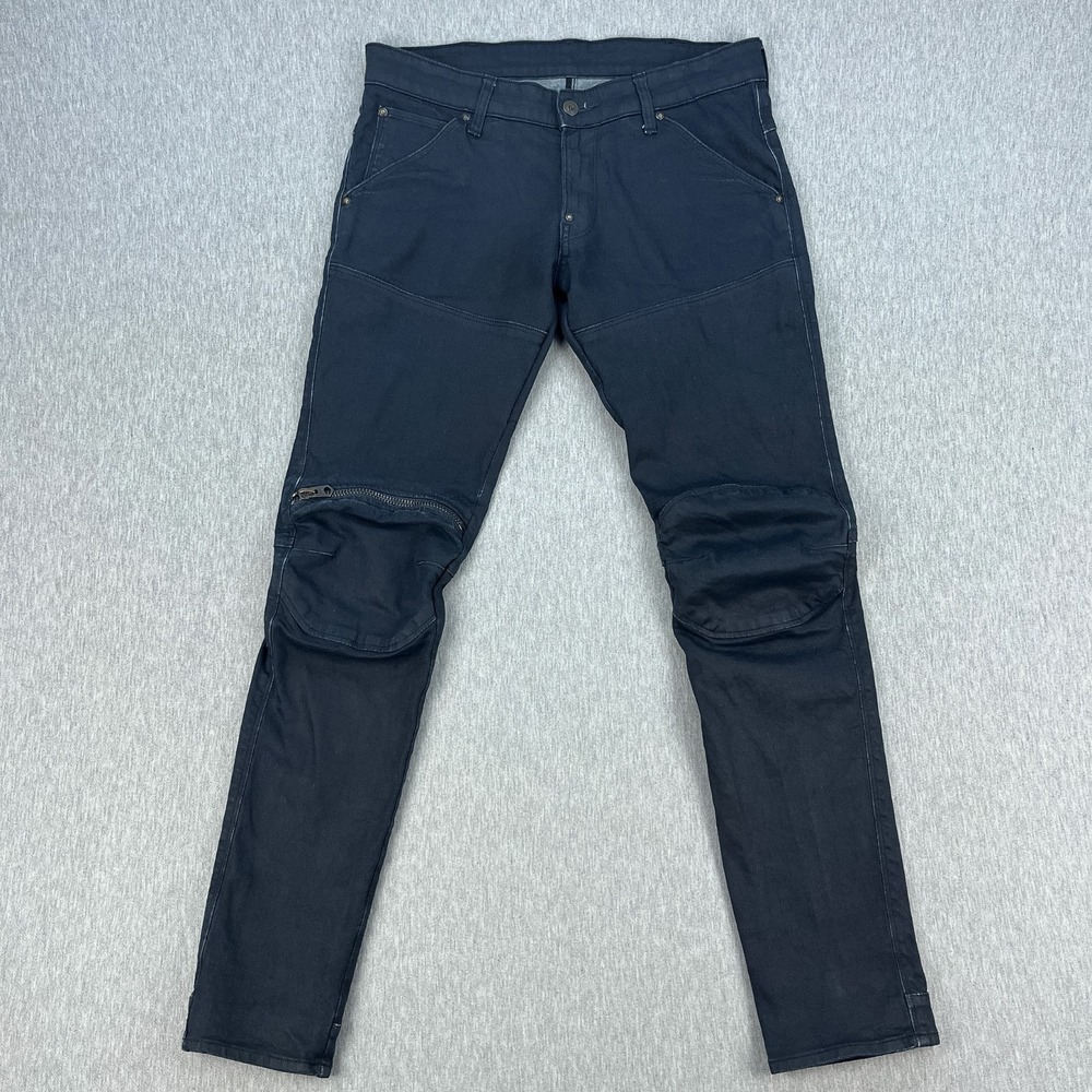 G-Star Raw 5620 3D Zip Skinny Jeans Mens 32x32 Navy Blue Stretch Knee-Pocket(?)